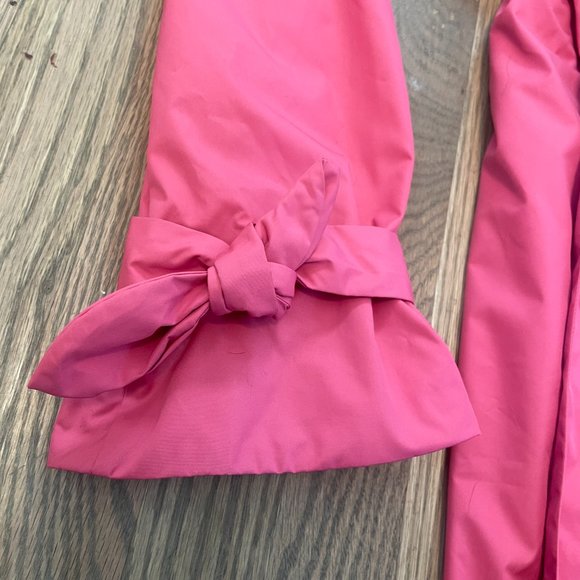 COLE Haan pink double breasted raincoat/trench coat with ties on sleeves, size M - Picture 7 of 15